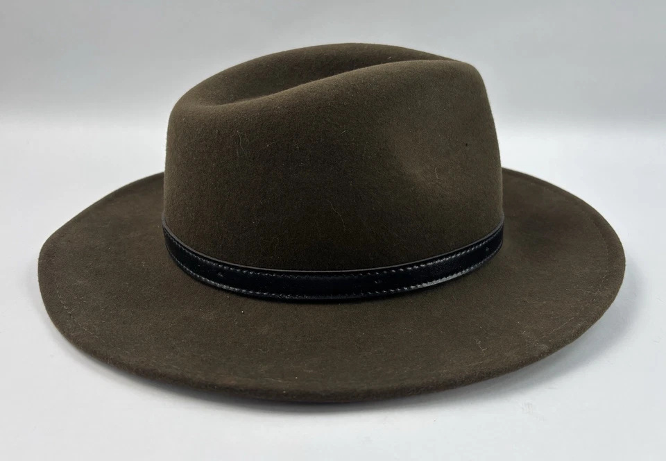 Chapéu Pendleton unissex marrom lã virgem Fedora Outback embalável tamanho XL/7 5/8" - Imagem 4 de 4