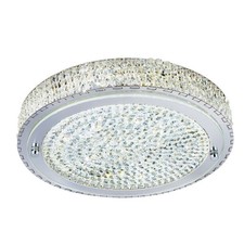 40cm LED Chrome Finish Ceiling Flush Lighting with Clear Crystal Centre Shade