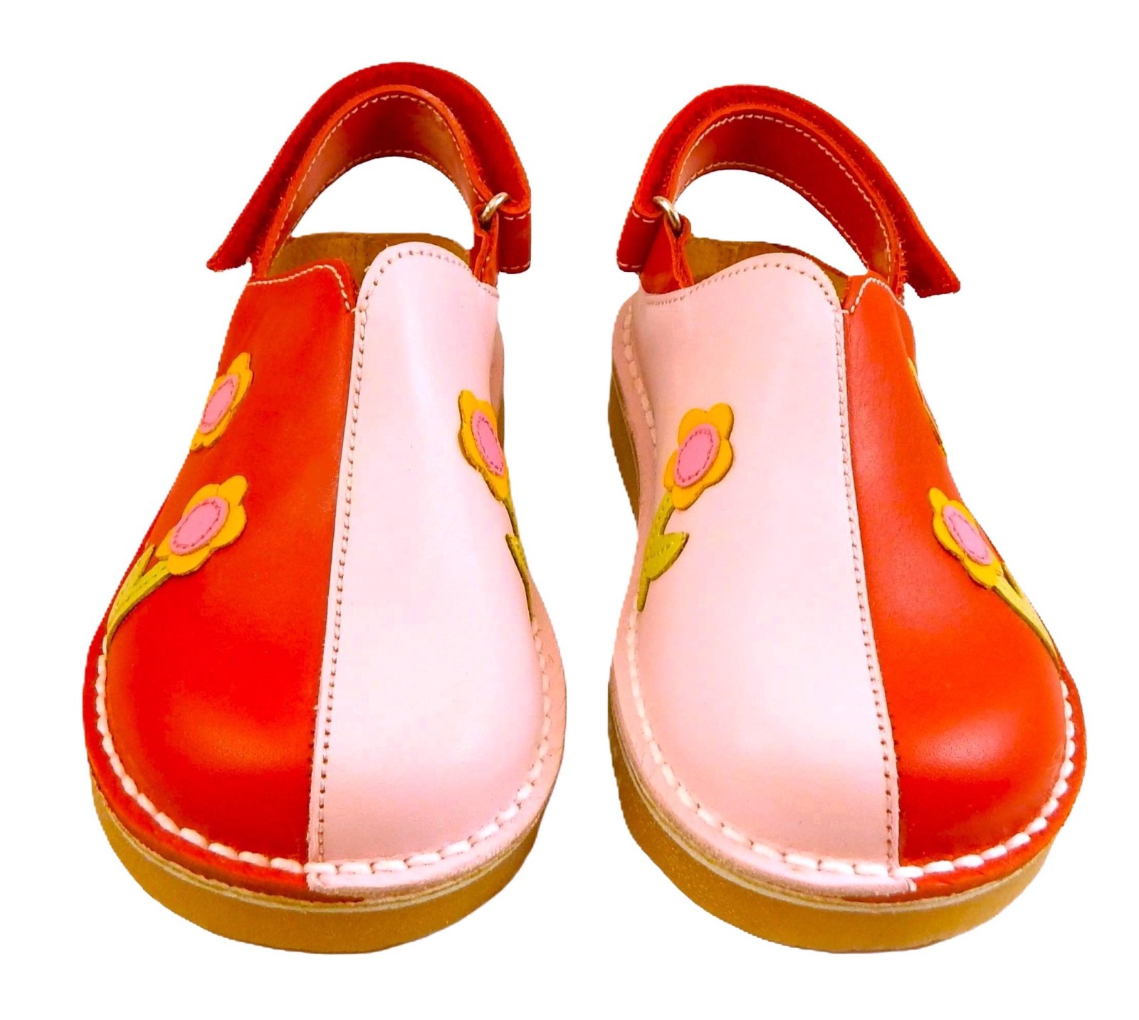 DE OSU -Spain -Toddler Girls Pink Red Flower Clogs -Shoes -European 24 -Size 7