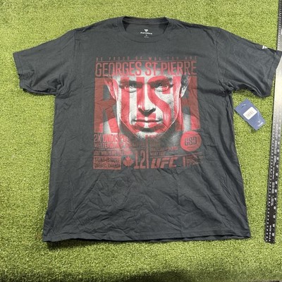GSP Georges St Pierre MMA Fighter Legend Men's Black Size XL Fanatics Tee