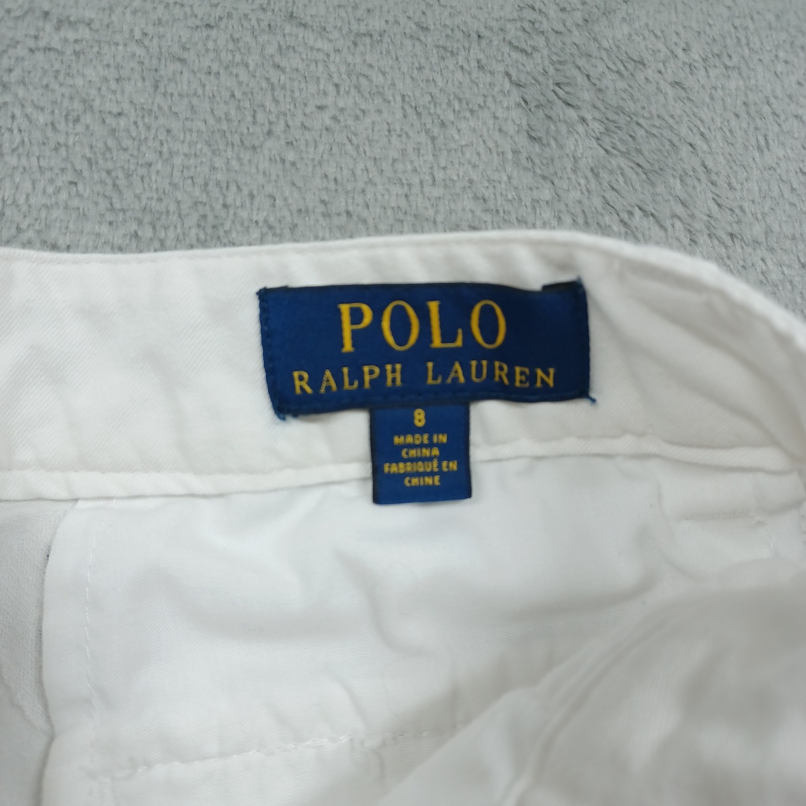 Polo Ralph Lauren Shorts Boys 8 White All Over Print Chino Pockets thumbnail 2