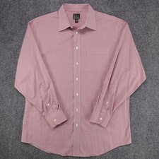 Jos A Bank Executive Collection Tailored Fit Dress Shirt Red Gingham 17-35 L