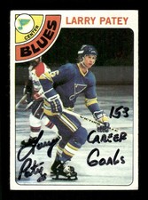 1978-79 Topps Hockey 8 Larry Patey signed auto w career golas inc 02 BXCP46