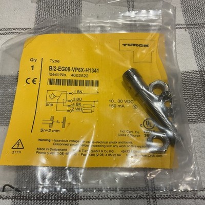 Turck BI2-EG08-VP6X-H1341 Inductive Proximity Sensor Switch 10-30VDC PNP 2mm
