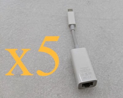 Lot of 5 Apple Thunderbolt to Gigabit Ethernet Adapter Genuine A1433 - FREE S/H