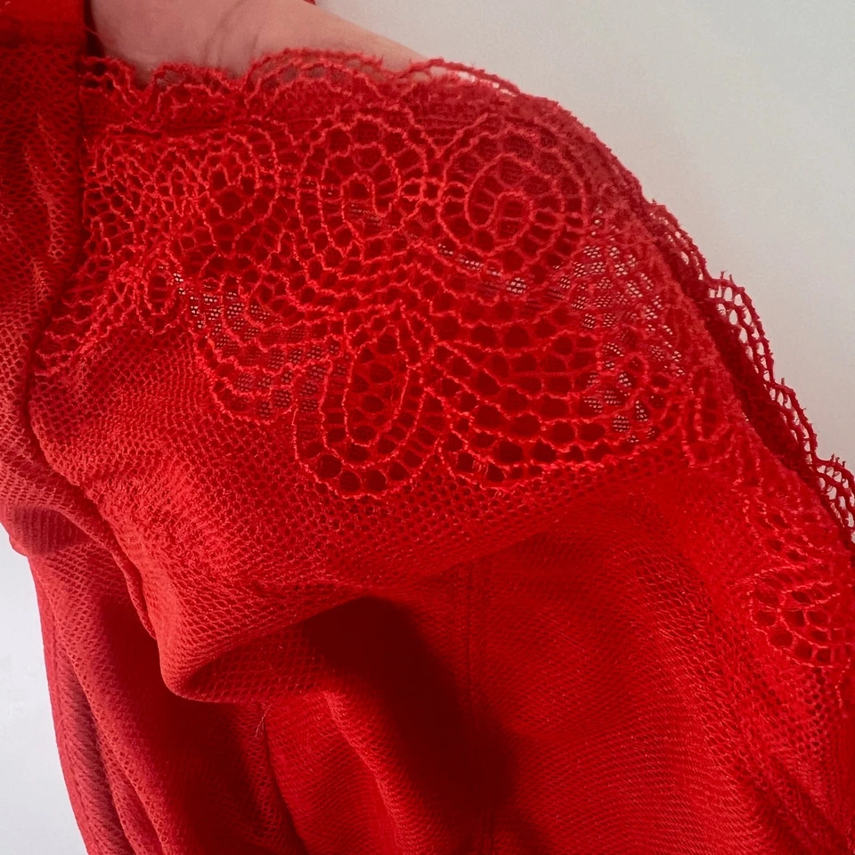 Sujetador con aros Chantelle 36G llama naranja Le Marais encaje elevación seductora Demi Foto 2 de 4