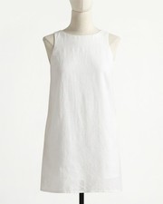 Quince Womens 100% European Linen Tank Mini Dress