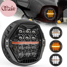 DOT Approved 1000% Bright 120W 7'' Motorcycles LED Headlight with Amber Turn Sig