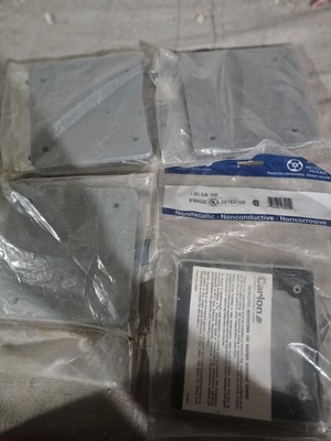 FOUR Carlon E9802C Metallic 2 Gang Blank PVC Electrical Box Covers