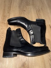 Prada Mens Black Leather Chelsea Boots Size 9Uk 10 US Slip On Dress Italy