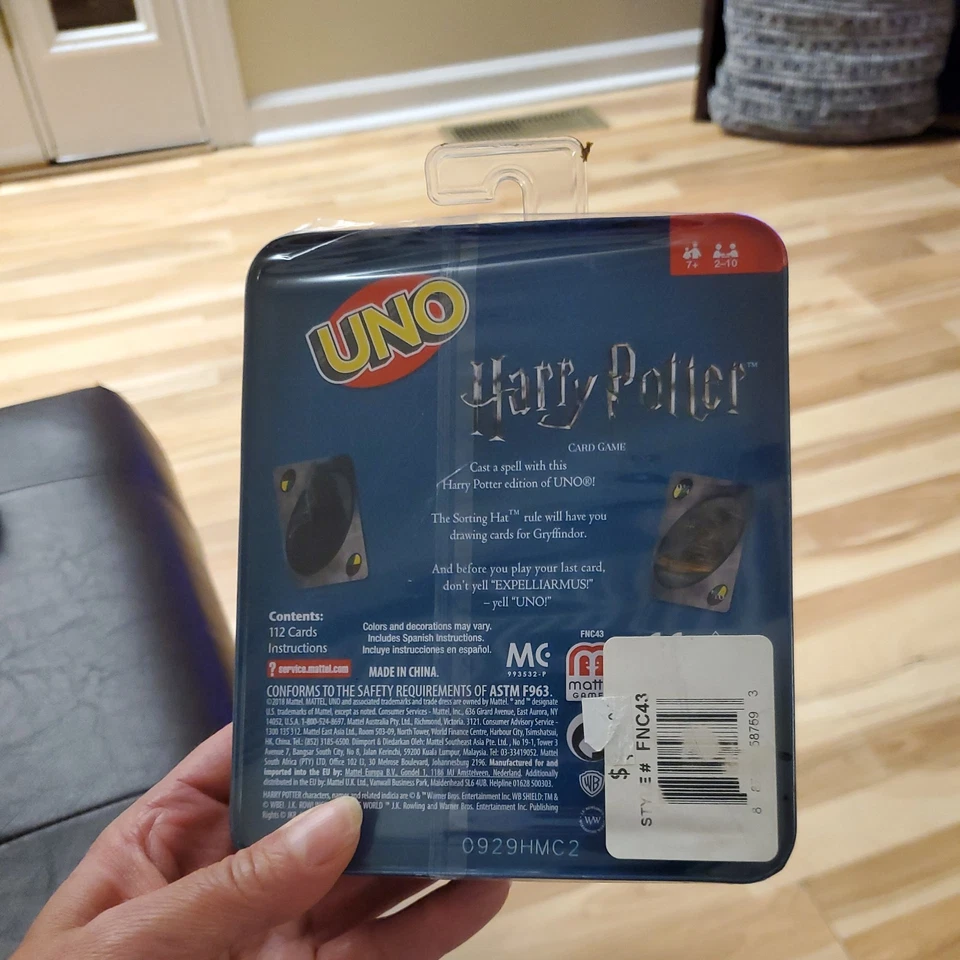 Uno Harry Potter Card Game In Metal Tin Box New Special Rule Card Sealed NIB - Image 3 of 3