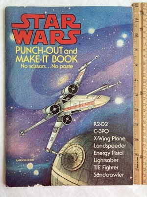 1978 STAR WARS Punch-Out & Make-It Book R2-D2 Landspeeder TIE Fighter