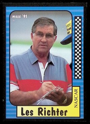 1991 MAXX ~ LES RICHTER #102 ~ NFL HOF ~ NASCAR AUTO RACING TRADING CARD BASE