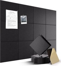 Large Felt Bulletin Board 48" x 36" Self Adhesive Cork Board Alternative 12 Pack