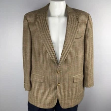 Vintage Austin Reed Sport Coat Blazer Jacket  Men’s 46R Brown Wool Houndstooth