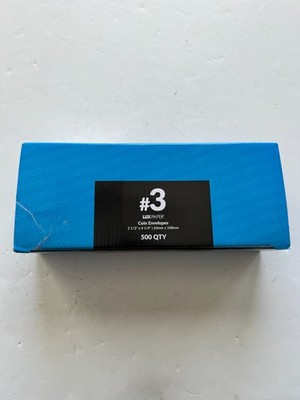 LUXPaper #3 Coin Envelopes, 2 1/2'' x 4 1/4'', Box of 500