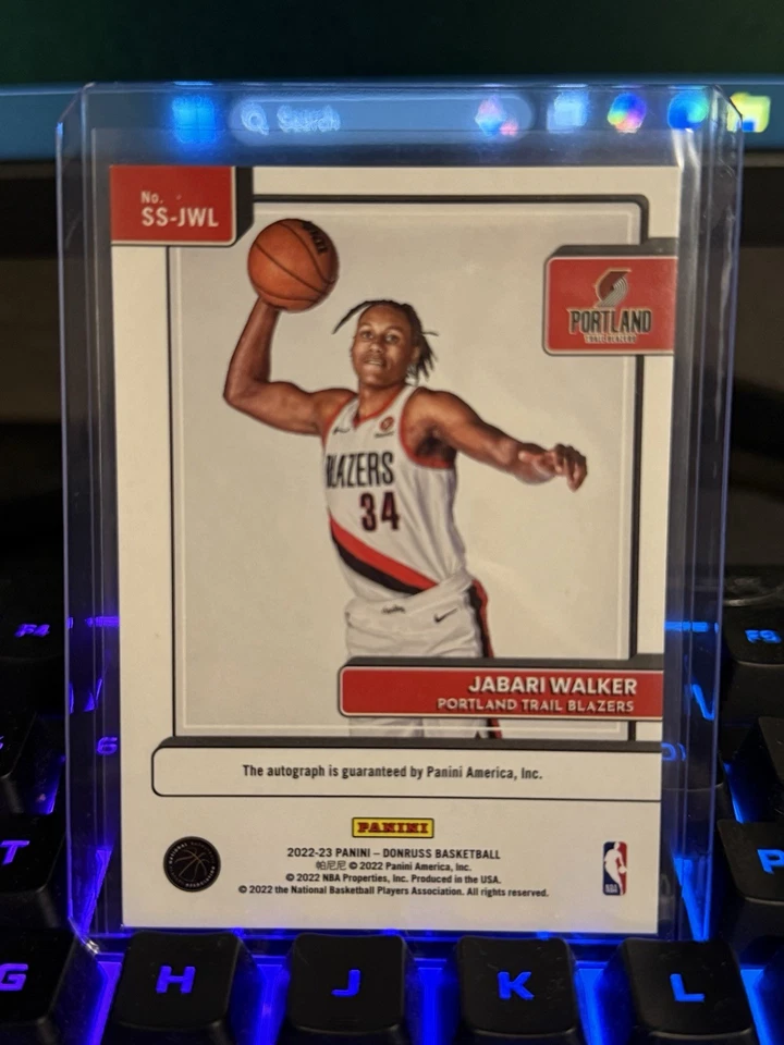 JABARI WALKER 2022-23 Panini Donruss SIGNATURE SERIES AUTOGRAPH HOLO BLAZERS RC - Image 2 of 2