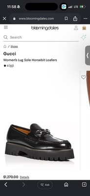 Gucci Horsebit Platform Lug Sole Black Leather Loafers