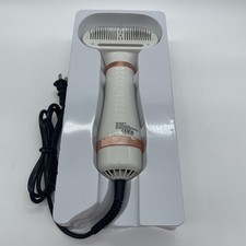 Pet Hair Dryer Brush 300W White 3 Temp Settings for Dogs & Cats, Safe & Easy