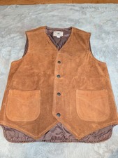 Vintage 70s 80s Double R Leather Co Suede Western Vest Brown Cowboy Small 34-36