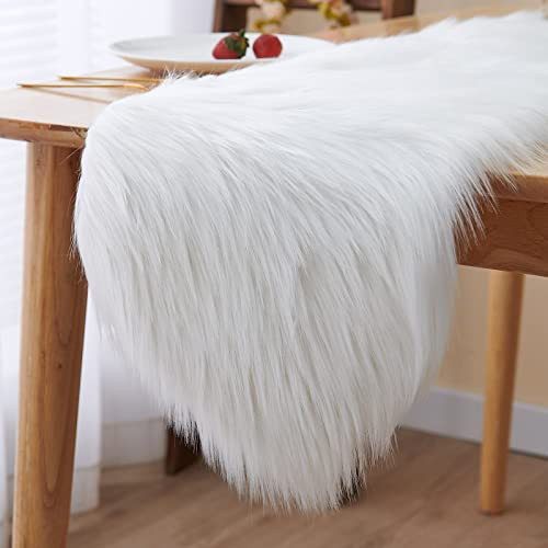 Faux Fur Christmas Table Runner, Home Dinning Table Decor for Holiday ,Party , - Picture 7 of 7