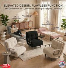 UKCatch Convertible 1 Seater Recliner Chair Sofa Bed Folding Armchair + Pillow