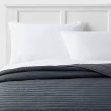 Twin/Twin Extra Long Satin Quilt Dark Gray - Room Essentials: Midweight Sateen