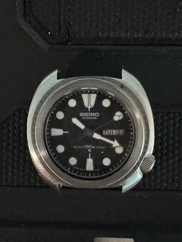 Vintage 1970's Seiko 6309-7040 Turtle Dive Watch Mens Automatic Black - Runs