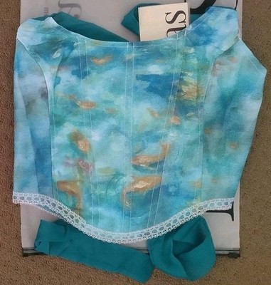 PRETTY MICAS LACED-BACK CORSET BODICE TOP- Blue Fish BNWT