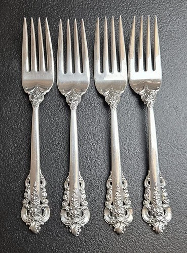 Wallace Grande Baroque Sterling Silver 4 Salad Forks 6 5/8" [Price Decrease]