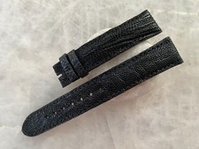 18mm/16mm Black Ostrich Leather Padded Watch Strap Band