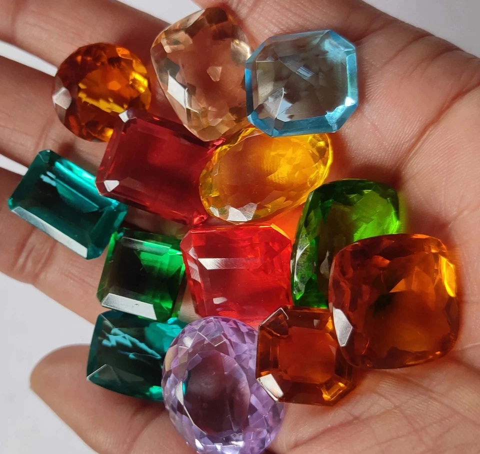 Citrine, Topaz, Amethyst & Alexandrite Gemstone Mix Color & Cut Gemstones Lots - Image 3 of 4