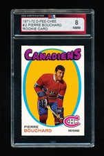 1971 OPC HOCKEY 2 PIERRE BOUCHARD ROOKIE CARD KSA 8 NEAR MINT-MINT CANADIENS. rookie card picture
