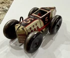 Marx #5 Tin Litho Racer - Wind-up Toy - 4 3/4” across