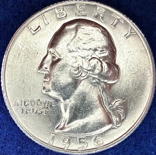1956-D Washington Silver Quarter Nice Ch BU
