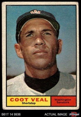 1961 Topps #432 Coot Veal Senators 2 - GOOD