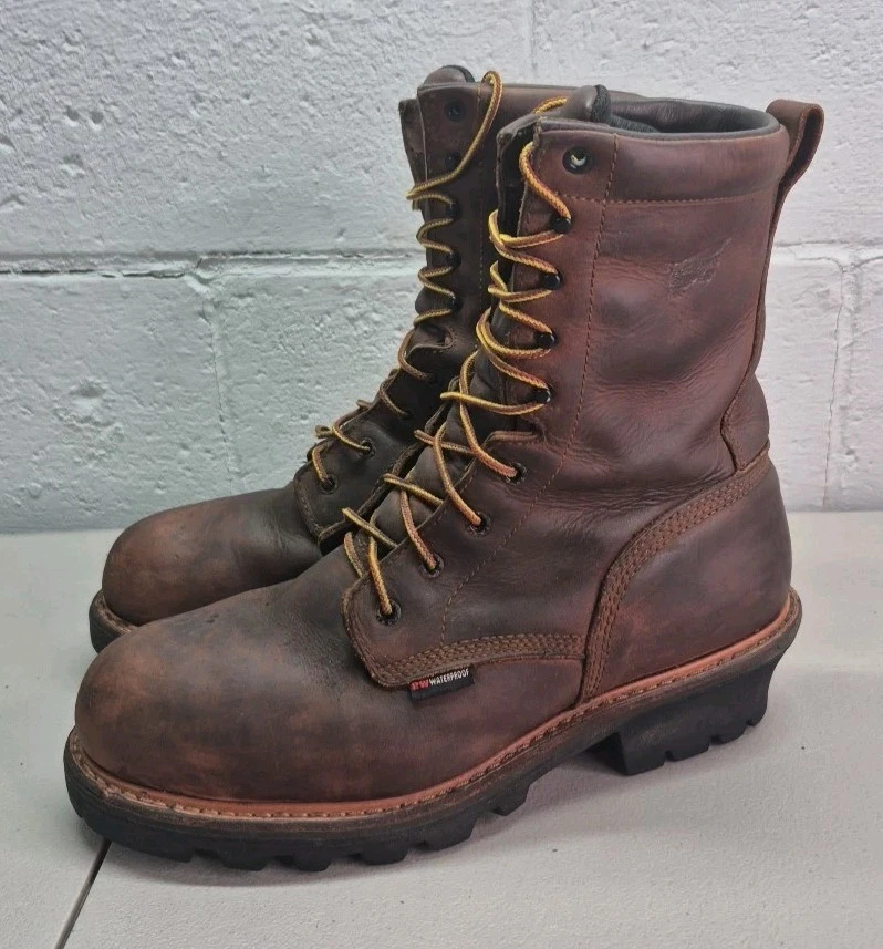 Red Wing Logger Men Safety Toe Work Boots 4417 Size 10.5 D