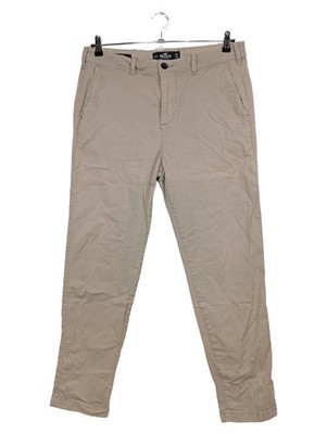 Hollister Herren Chinohose Stoffhose Beige W34/L32 Taper Epic Flex