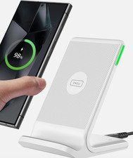 INIU Wireless Charger Stand, 15W Fast Charging Dock Phone Charger, Adaptive LED
