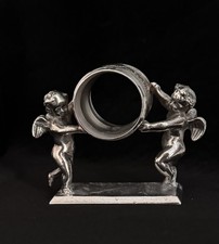 Antique Victorian Forbes Silver Quadruple Plate Cherub Napkin Ring c1885-1895
