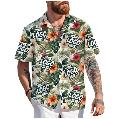 Get Custom Logo Print On Shirt Colorful Tropical Hawaiian Shirt XS-6XL