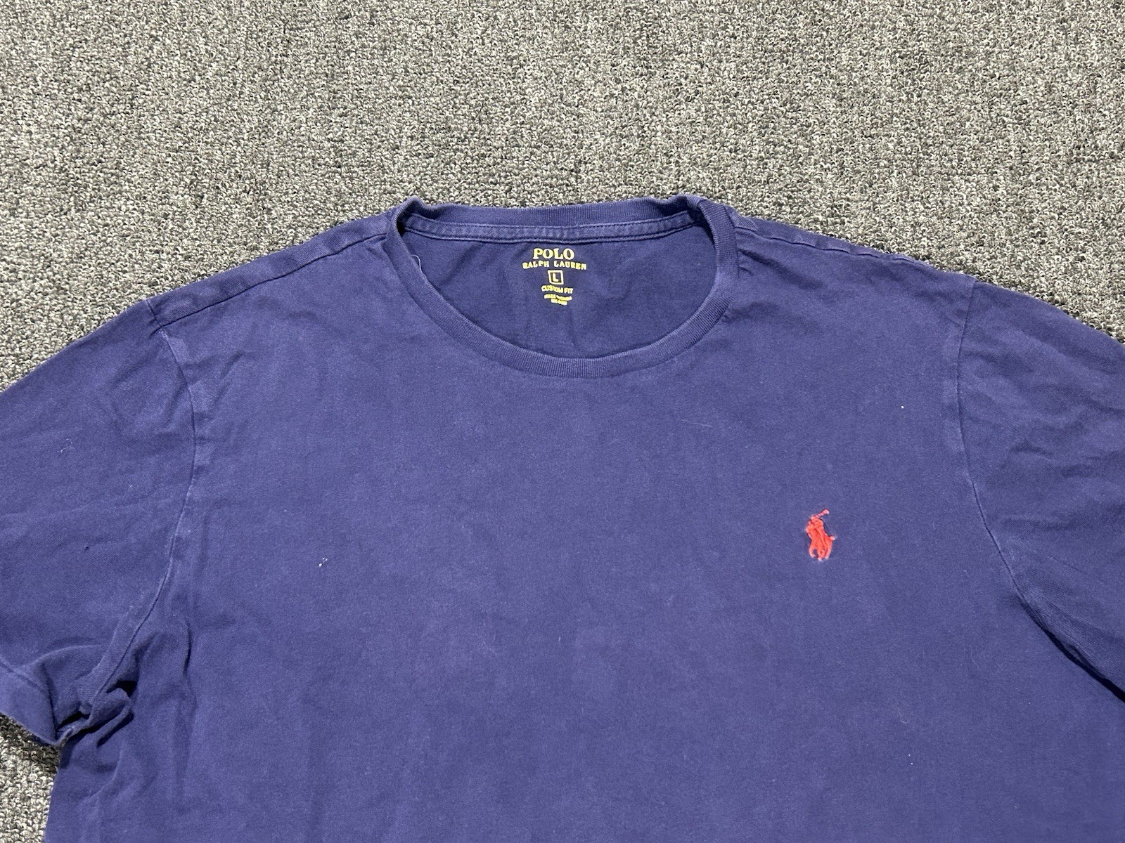 Polo Ralph Lauren uomo t shirt grande blu cotone girocollo pony manica corta