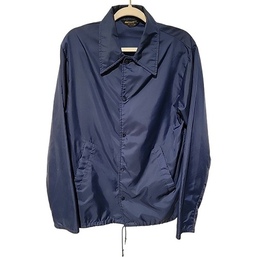 JCPenney, Vintage 80s JCPENNEY Navy Snap Button Pure NYLON Windbreaker Jacket Mens Medium