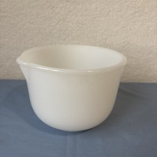 Vintage Glasbake White Milk Glass Mixing Bowl w/ Spout Made for Sunbeam #20 CJ