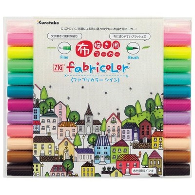 (Großabnahme) Kuretake Zig Fabricolor Twin 12 Farben Set B Tc-4000A/12Vb Stoff