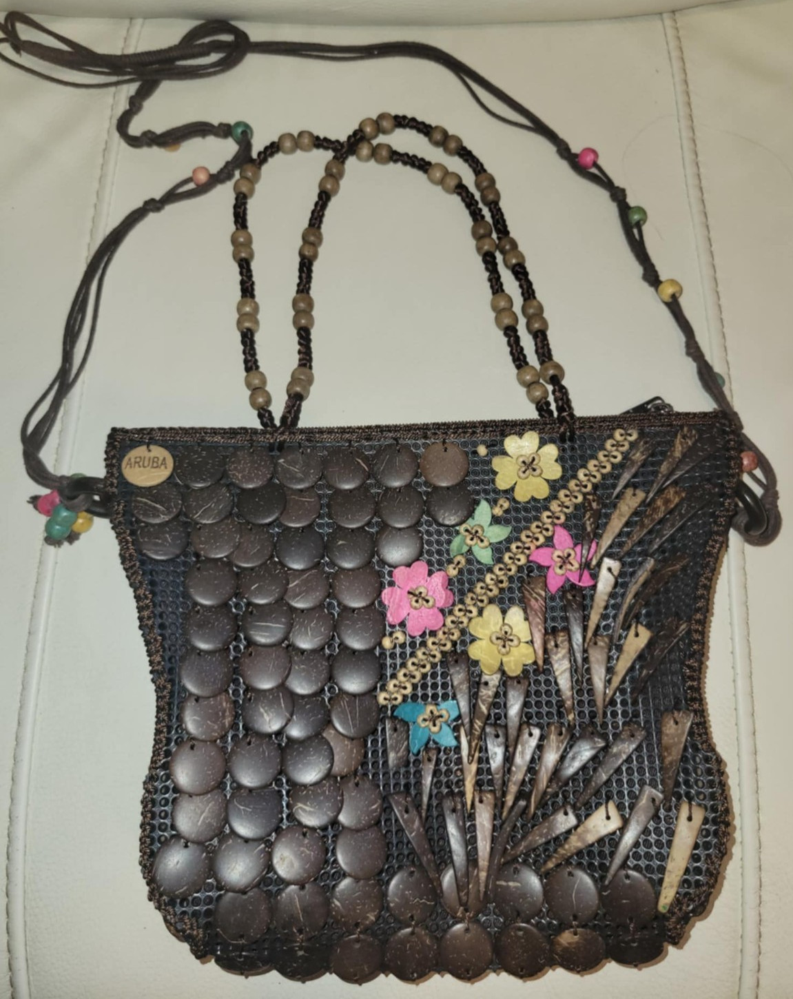 Handcrafted Handwoven Coconut Shell Shoulder Line… - image 2