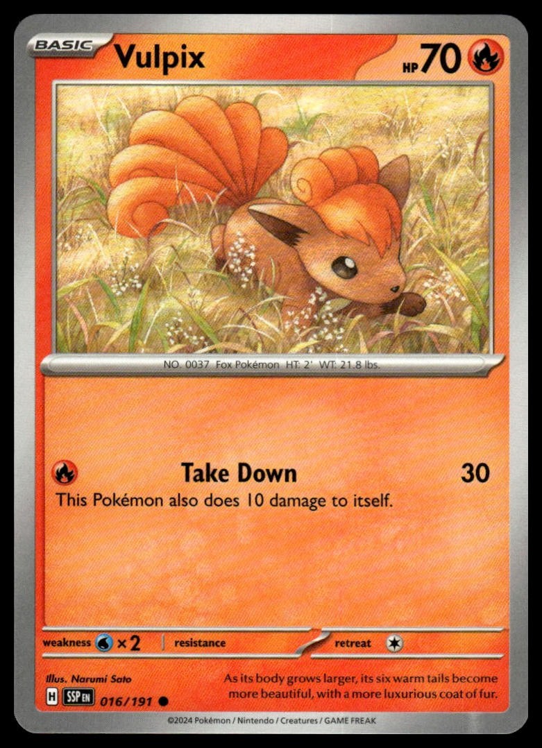Vulpix SV08: Surging Sparks 016/191 Normal NM
