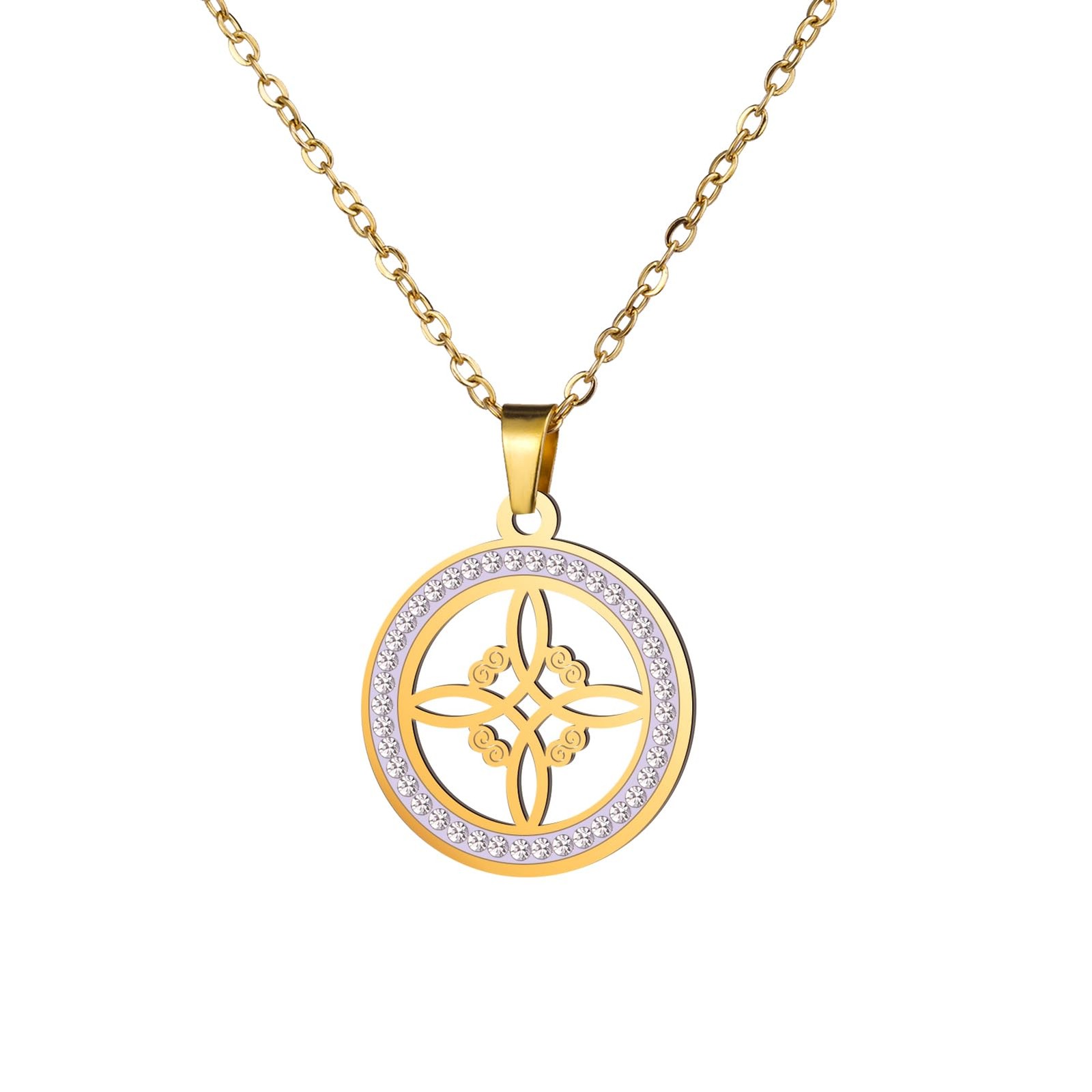Collier nœud de sorcière pour femme en acier clair idée cadeau d'anniversaire