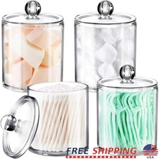 Acrylic Apothecary Jars Set Clear Storage Canisters Bathroom Kitchen Decor New