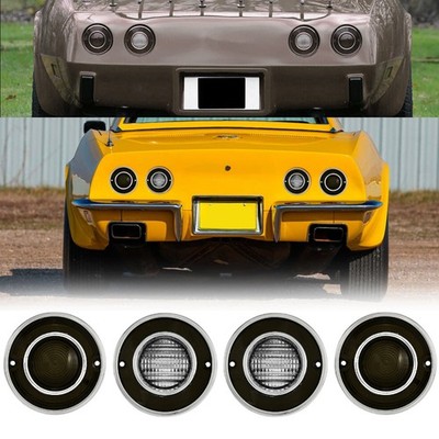 4PCS Tail Lights Smoked Lens Backup Lights For 1975-1979 Chevrolet Corvette C3